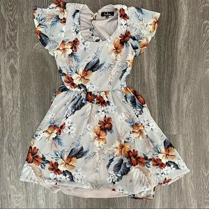 Lulu’s floral light blue skater dress NWOT